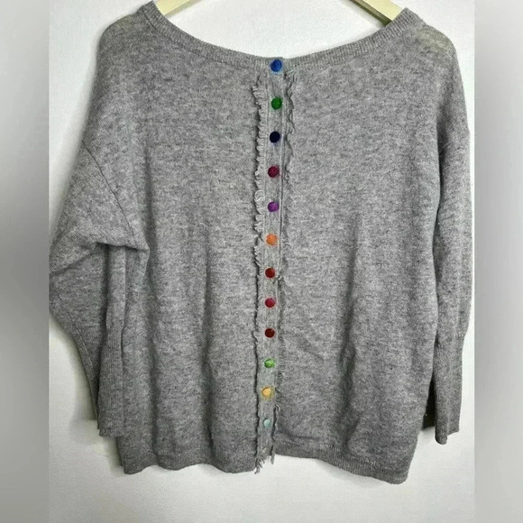 Neiman Marcus 100% Cashmere Color Button Back Sweater Size Small - Picture 5 of 5